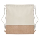 Jute Base Cotton Drawstring Bag 