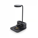 Desk Lamp with Wireless Charger, Clock and Pen Holder