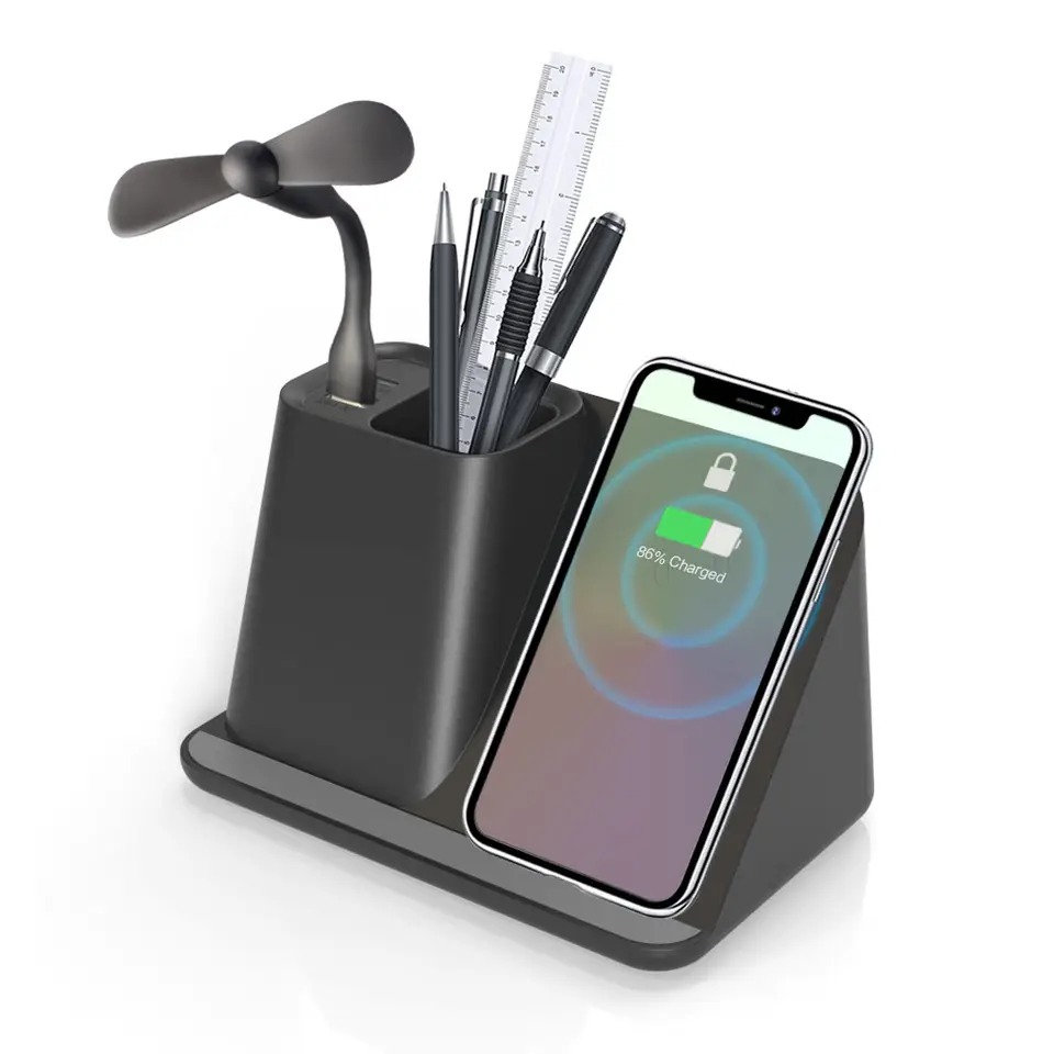 pen holder with wireless charger