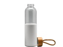 Glass water bottle with bamboo lid 500ml