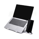 Foldable Aluminum Laptop Stand with Phone holder  Silver