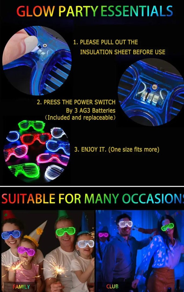 Glow- party sunglasses