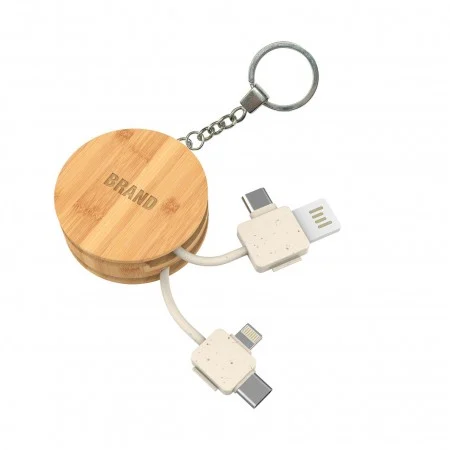 Bamboo Multi Cable Keyring