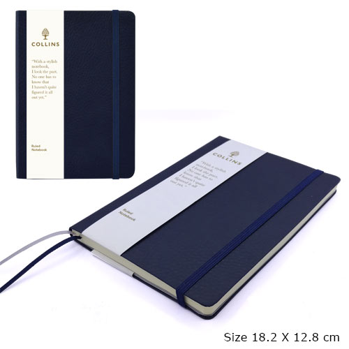 Collins- Glasgow B6 Navy Blue Grainy Note Book