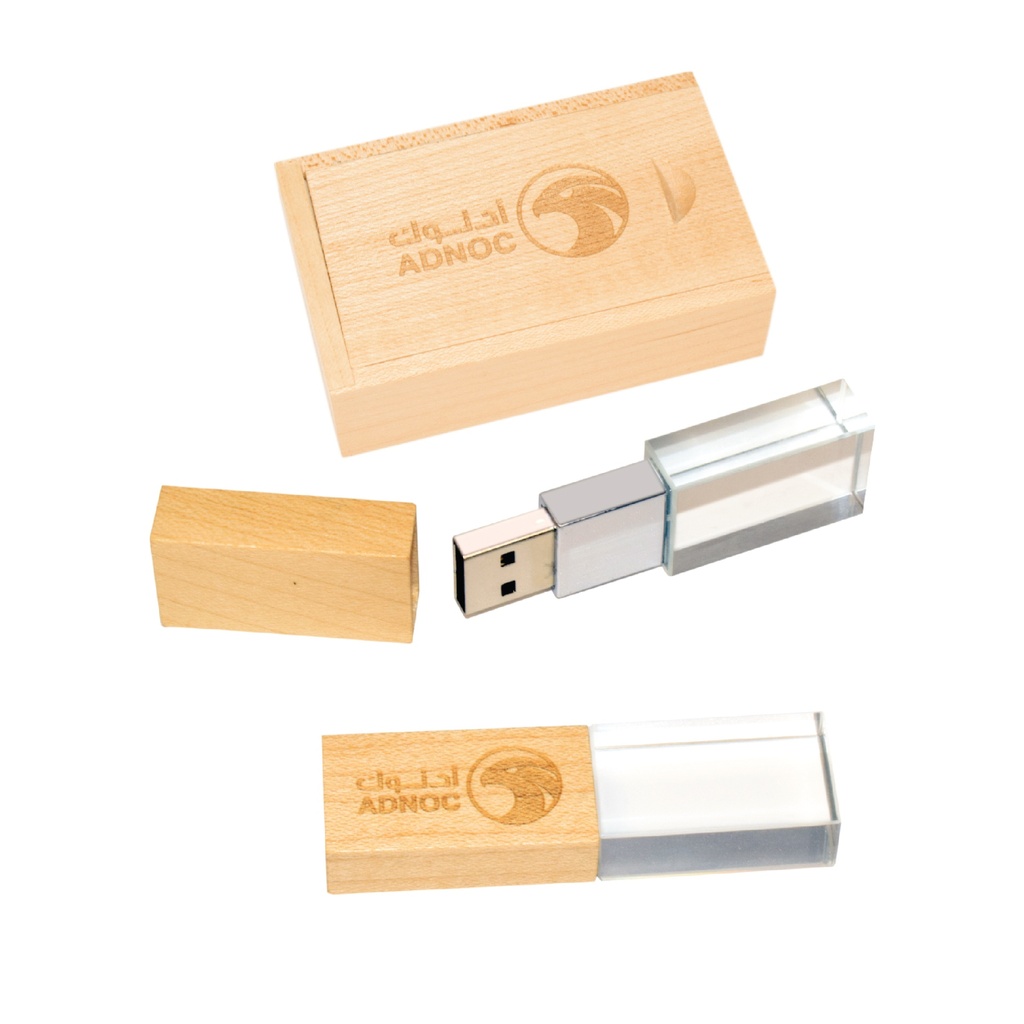 Crystal Usb with Wood 8GB