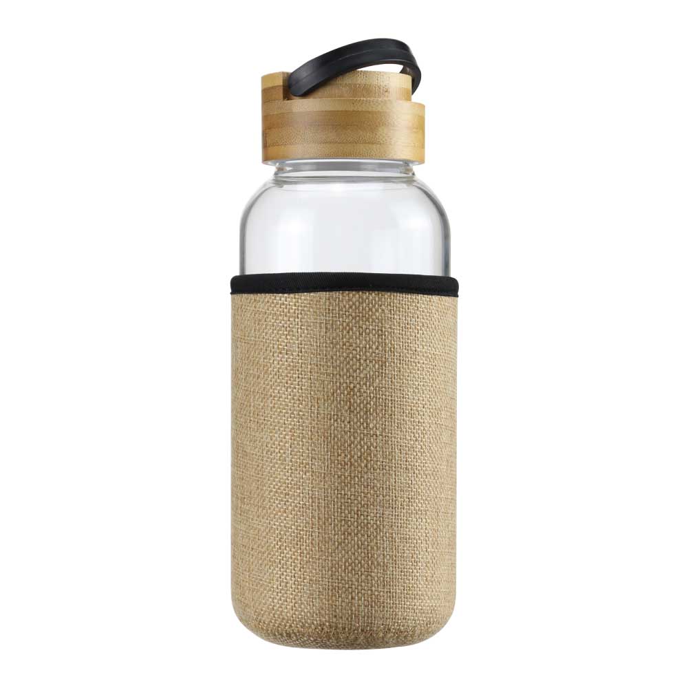 Glass Water Bottle with eco sleeve 1ltr