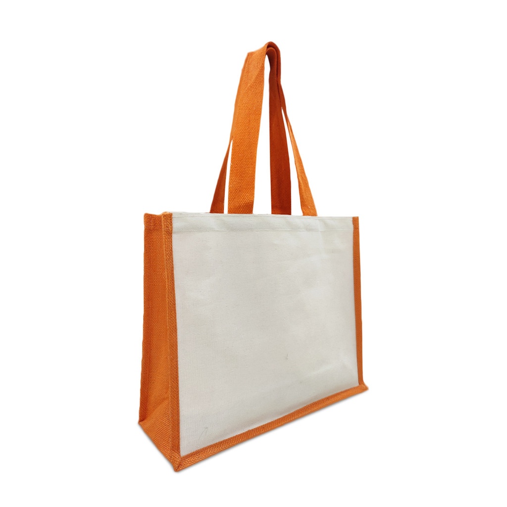 JUTE/CANVAS BAG ORANGE STS 21073