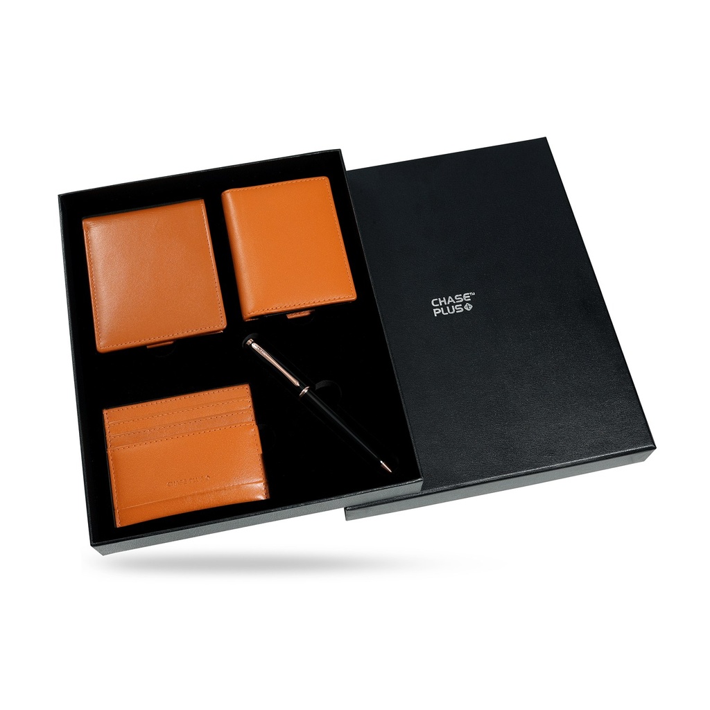 Business Gift Set Mens Wallet, Credit Card Holder, BCH and Pen 