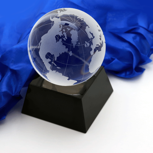 Crystal Globe with Black Base 