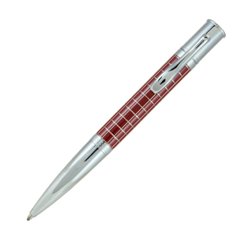 Burgundy Grid Ballpoint