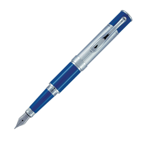 Cobalt Blue Line Cut Fountain Pen