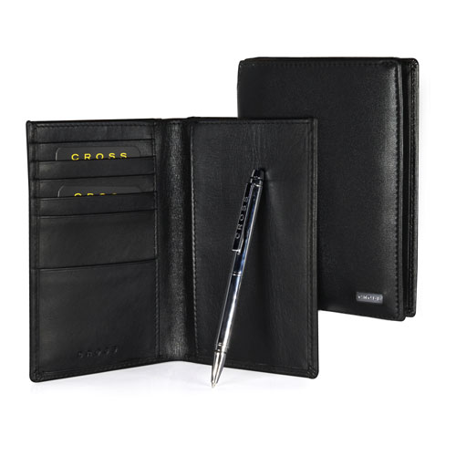 Cross Insignia Passport Wallet With Pen