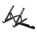 Foldable Aluminum Laptop Stand with Phone holder Black