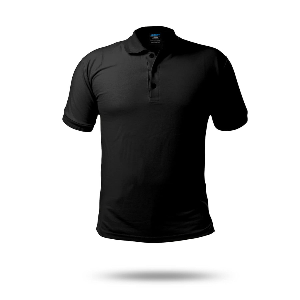 AGGERT Polo SUPIMA Cotton 220 GSM BLACK