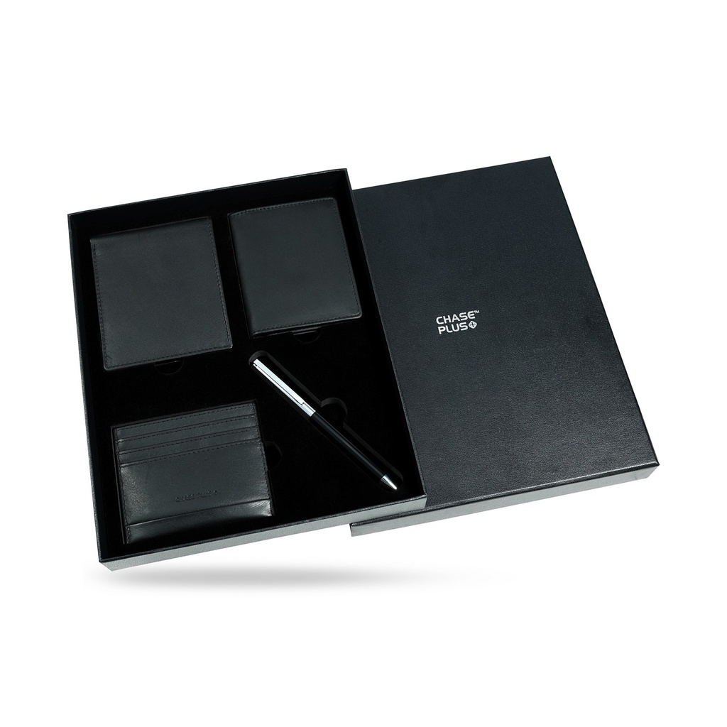 Business Gift Set Mens Wallet, Credit Card Holder, BCH and Pen 