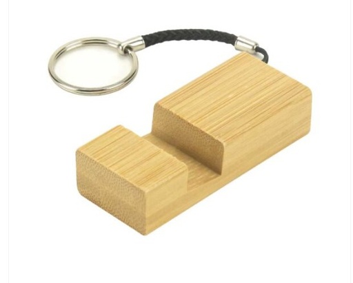 [STJY 23170612] Bamboo Keychain with Phone Stand