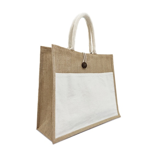 [STS 28013] JUTE/CANVAS BAG WHITE STS 28013