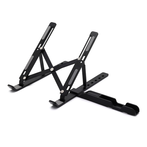 [9801 BK] Foldable Aluminum Laptop Stand with Phone holder Black