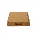 hjj - eco-neutral set of 4 Cork Coasters with Cork Stand